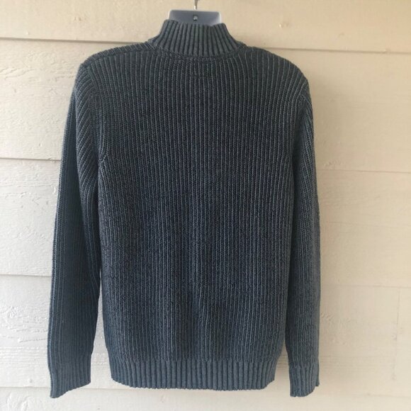 Bass Size L/G Men's Long Sleeve 1/4 Zip Heather Blue Sweater - Picture 6 of 14